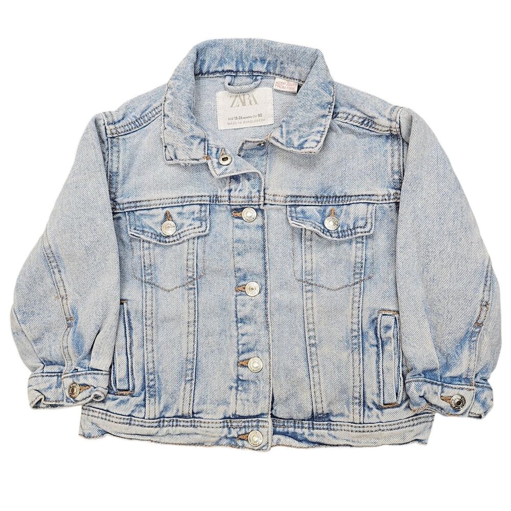 ZARA BABY DENIM JACKET – 18–24 MONTHS (92 CM) – LIGHT WASH – BUTTON‑FRONT